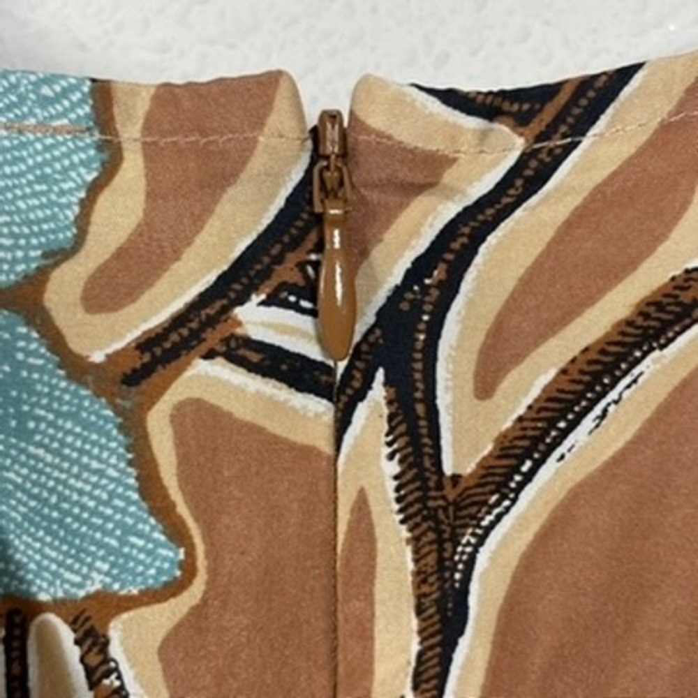 Ulla Johnson Silk Blouse 4 Brown Floral Puff Sleeve Boho Cottagecore Batik Top - Picture 7 of 9
